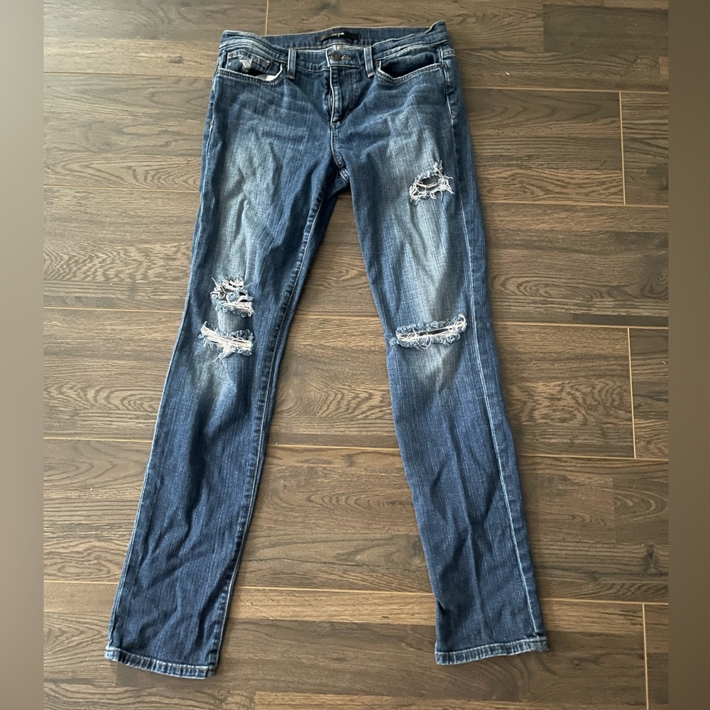 Joe's Jeans Blue Distressed Straight Leg Denim